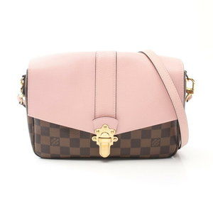 Louis Vuitton Clapton Shoulder Bag Leather Damier Brown Pink